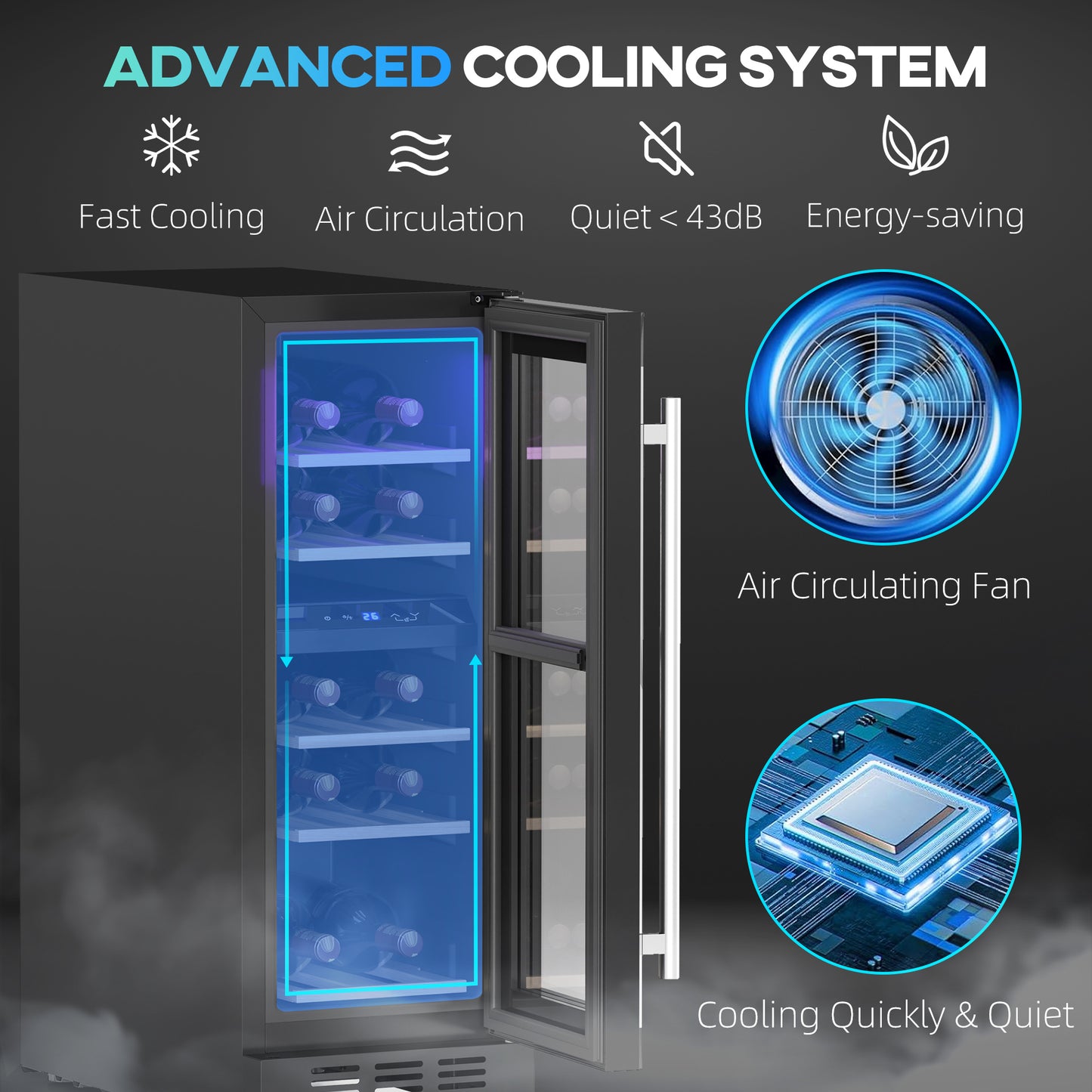 6 Bottle Dual Zone 5-18℃ Wine Fridge - Black