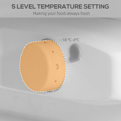 88L Under Counter Fridge Freezer, Small Refrigerator with 5-Setting, 3 Star Freezer Rating, Black and Silver Tone