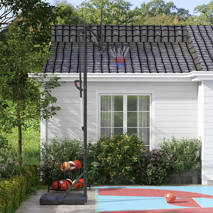 SPORTNOW Height Adjustable Basketball System, Freestanding Basketball Hoop and Stand w/ Wheels, 2.35-3.05M