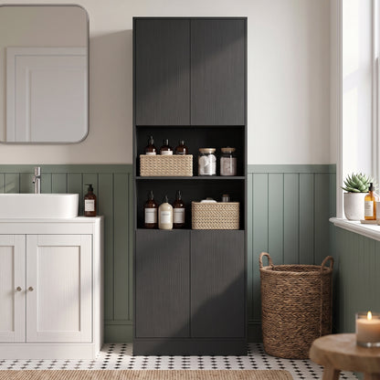 Kitchen Pantry Cabinet | 170cm Freestanding Storage Cupboard with Soft-Close Doors, 2 Colours