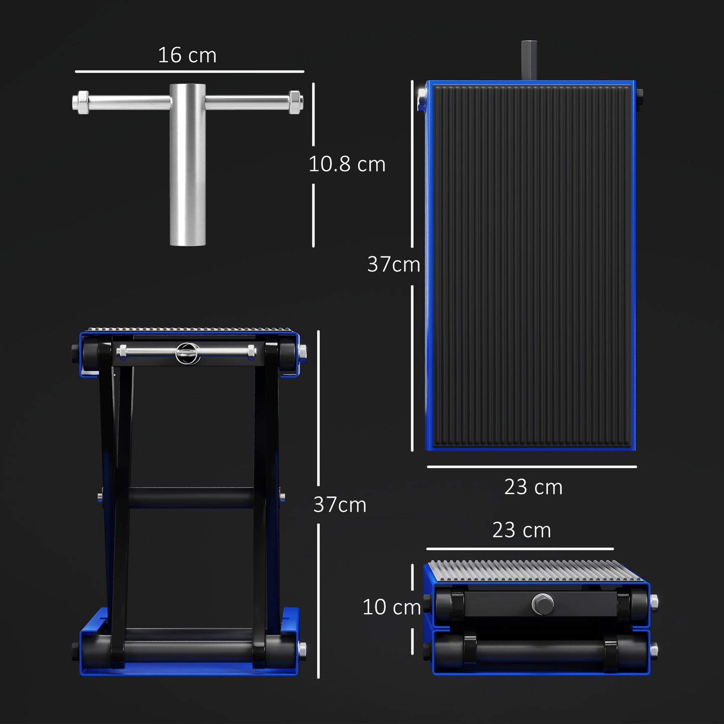 500KG Motorcycle Scissor Lift Jack, Height Adjustable Motorbike Stand with Anti-Slip Wide Deck, Heavy Duty Steel Motorbike Repair Lift