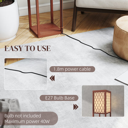 Three-Shelf Standing Lamp - Brown/White