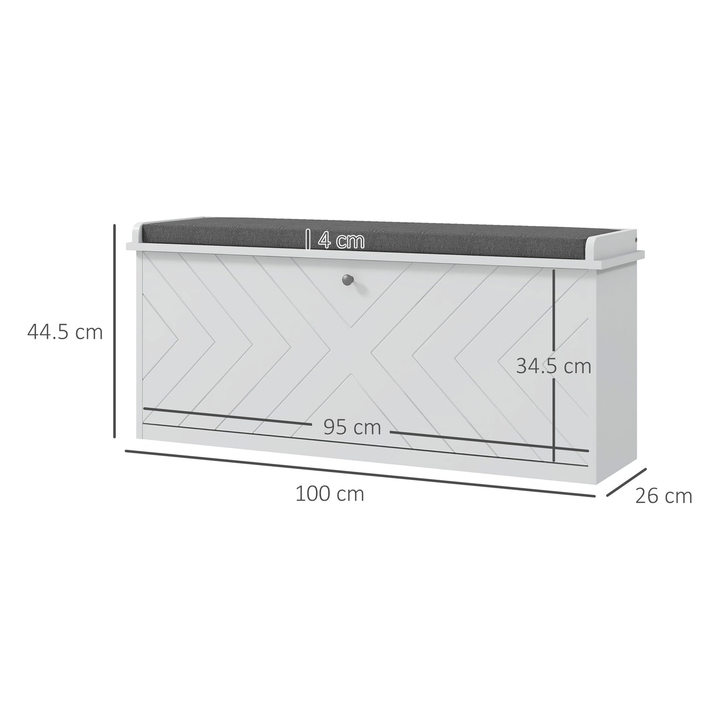 Shoe Storage with Seat, Upholstered Hallway Bench, Shoe Bench with Flip Drawer, Adjustable Shelf for 10 Pairs of Shoes