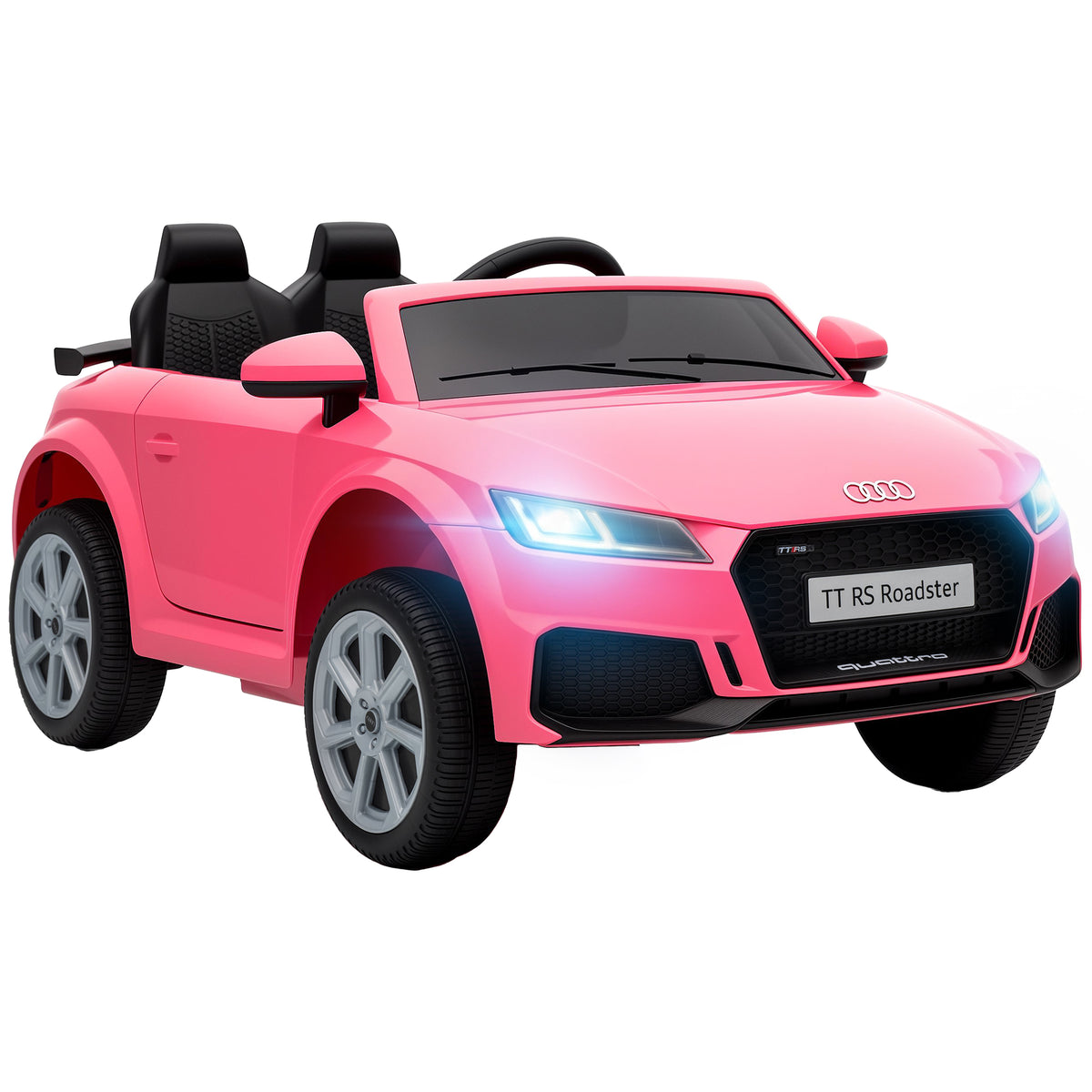 AIYAPLAY Licensed Audi TT RS 12V Kids Ride-On Car | Parent Remote, Dual 25W Motors & 4-Wheel Suspension | Lights, Music & USB | Pink, Grey or Black | Ages 2–3