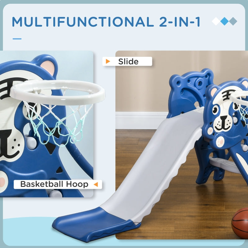 AIYAPLAY 2 in 1 Baby Slide for Indoor Use with Basketball Hoop, Basketball, for Ages 18-36 Months