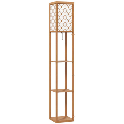 Three-Shelf Standing Floor Lamp - Natural