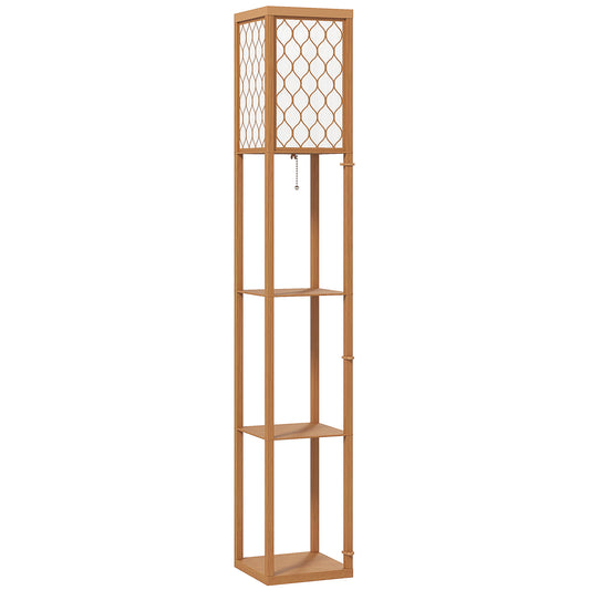 Three-Shelf Standing Floor Lamp - Natural