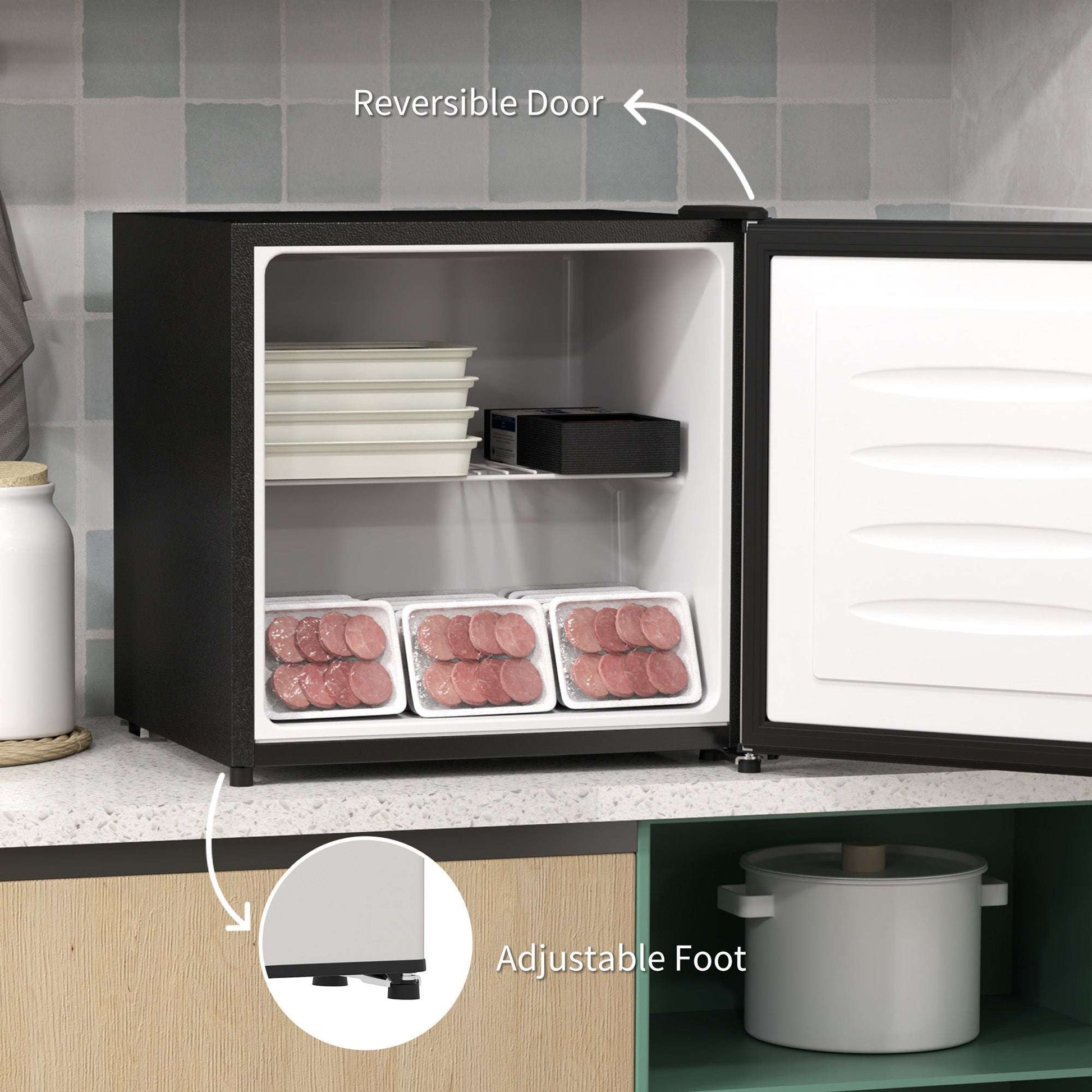 35L Mini Tabletop Freezer, -24℃ to -14℃ Temperature - Silver Tone