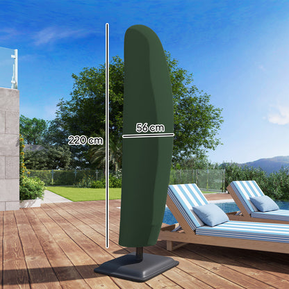Parasol Cover | 300D Oxford & PVC Coating | Side Zip & Cord Lock | Fits 2-4m Umbrellas | Green