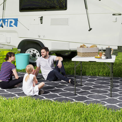 3ft Folding Camping Table, Heavy Duty Picnic Table with 2 Adjustable Height for Indoor Outdoor Garden, Party, BBQ, White