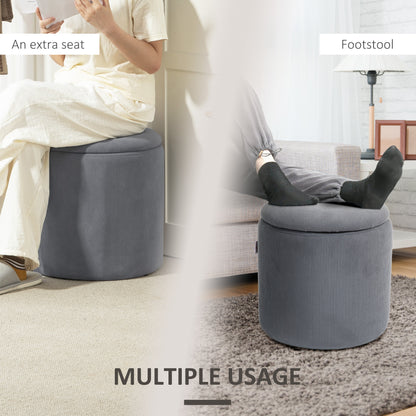Set Of 2 Modern Storage Ottoman with Removable Lid - Light Grey