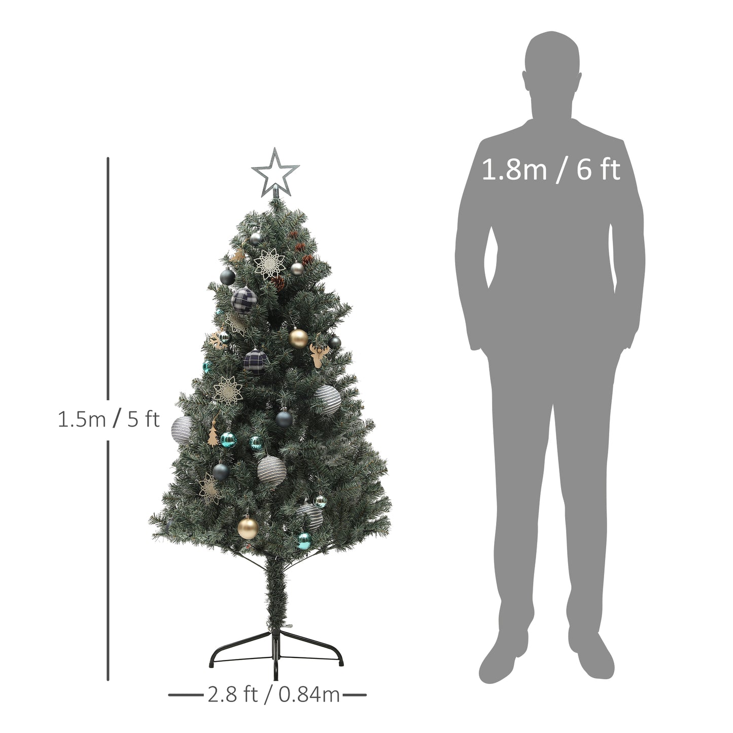 5ft Pre-Lit and Decorated Christmas Tree