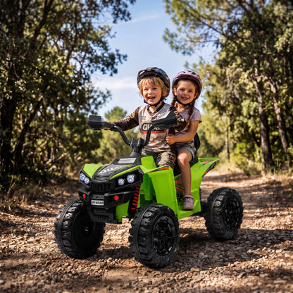 24V 2-Seater Electric Ride-On ATV Quad Bike | 4-6 km/h Forward & Reverse | 70-Minute Battery | 50 kg Capacity | Ages 3-8 | Green, Pink or Black