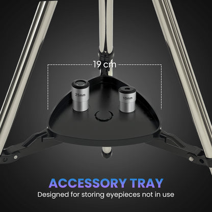 Astronomy Telescope for Adults and Beginners with 80 mm Aperture, Carry Bag, White