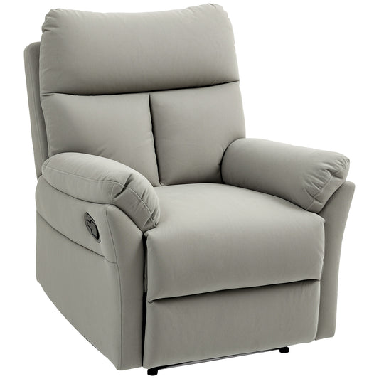 140° Manual Reclining Armchair, with Footrest - Grey