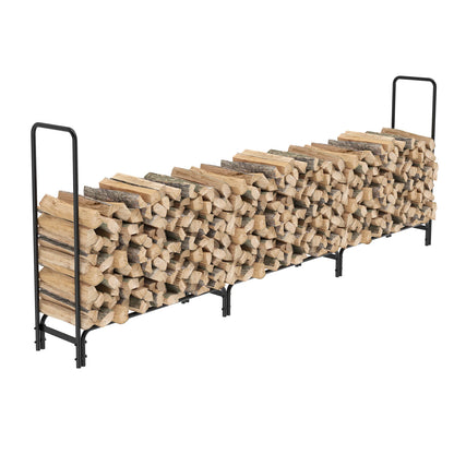 Outdoor Fire Wood Log Rack For Fireplace Heavy Duty Firewood Pile Storage Organiser Store For Patio Deck Metal Log Holder Stand