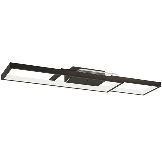 LED Ceiling Light, Modern Dimmable Ceiling Light with Wall Switch & Remote Control, Flush Mount Ceiling Lamp with 3000-6000K Colour Temperatures for Living Room, Bedroom, Black
