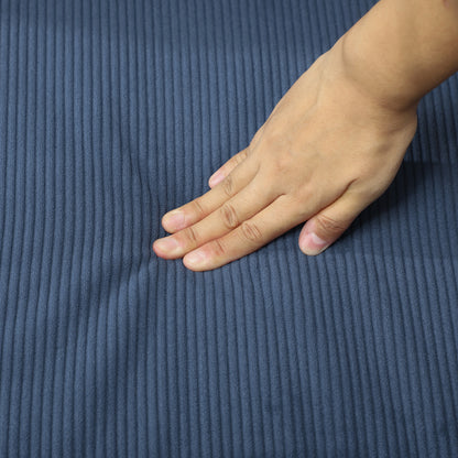 Small Two-Seater Corduroy Sofa - Blue