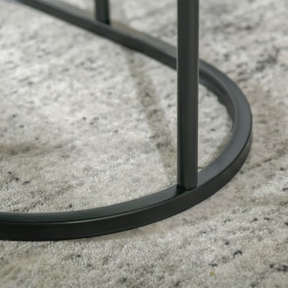 Marble-Effect Nest of Tables - Black/White