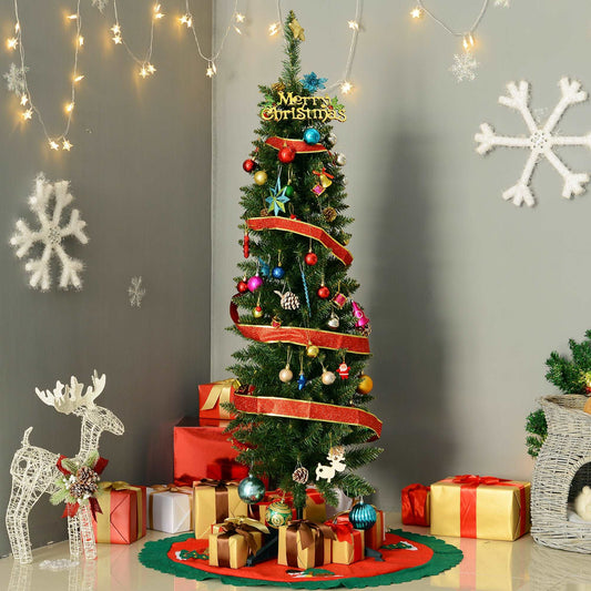 1.5m Artificial Christmas Pine Tree With Plastic Stand-Green