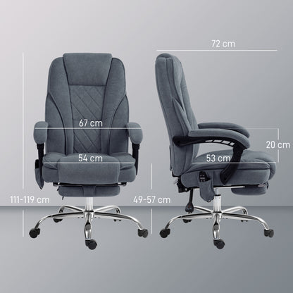 Vinsetto Massage Office Chair, Heated Reclining Computer Chair with Adjustable Height and Footrest