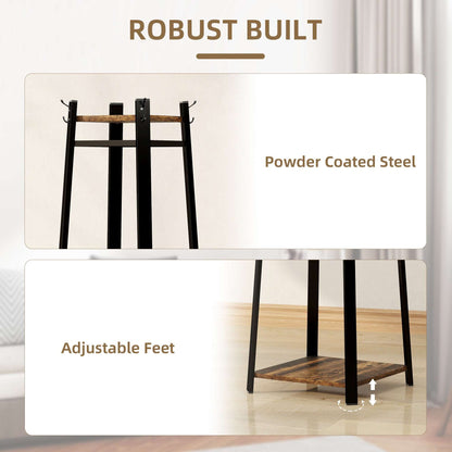 Compact Freestanding Coat Rack -  Black/Brown