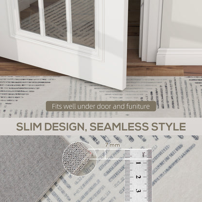 Modern Geometric Area Rug | Machine Washable | 100% Polyester Plush | TPR Non-Slip Backing | Foldable | 170x120cm | Grey | Living Room Bedroom Dining Room Home Office