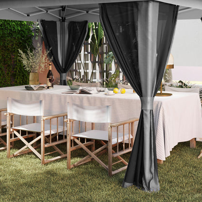 3.6x3.6m Pop Up Gazebo | UPF50+ Canopy | Removable Mesh Walls | 8 Drainage Holes | 3 Height Settings | Windproof Level 4-5 | Snow Rated | Sandbags Guy Ropes Ground Stakes | Wheeled Bag | Shades 8-12 People | Grey