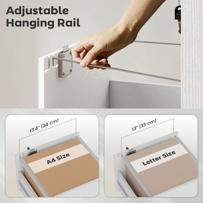 Three Drawer Wood-Effect Filing Cabinet - White