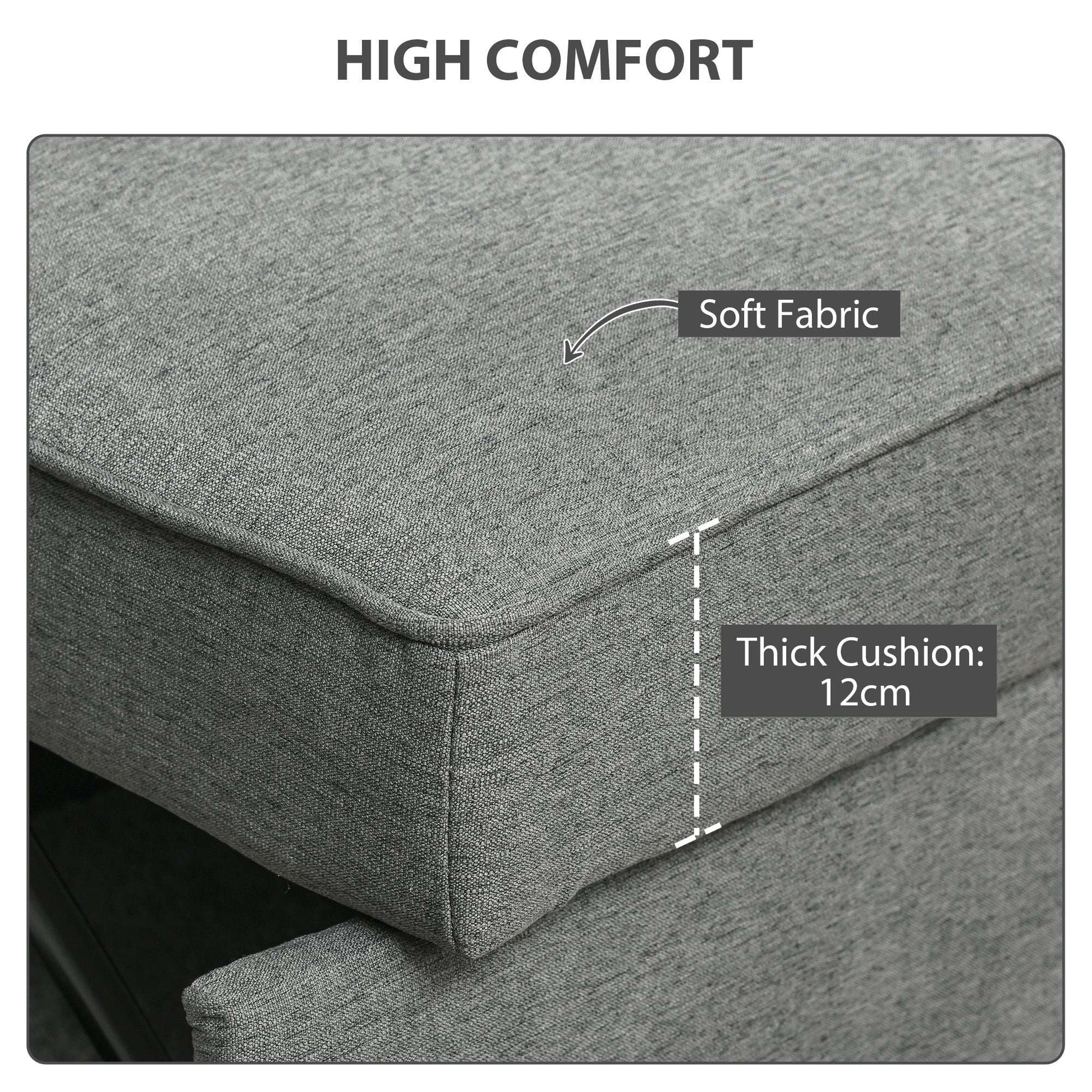 3-in-1 2-Seater Sofa Bed | Click-Clack 3-Position Backrest | Eucalyptus Wood Frame | 12cm High-Density Foam | Faux Linen Upholstery | 2 Washable Pillows | 220kg Max | Sofa 148x86x91.5cm | Bed 126x175x45cm | Grey