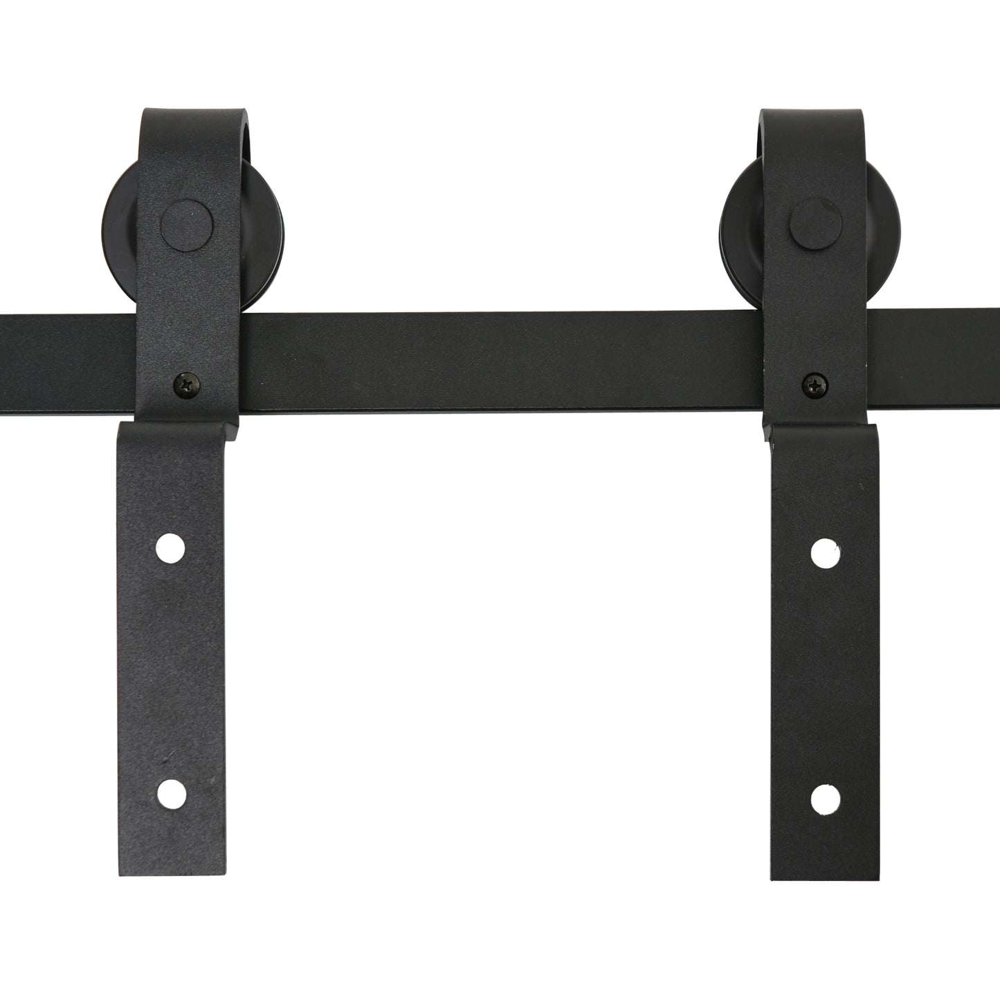 Sliding Barn Door Hardware Track Kit | 200cm Rail | 2 Doors | 90kg | Carbon Steel | Industrial Rollers | 35-40mm Door Panels | Wood & Cement Walls | Black