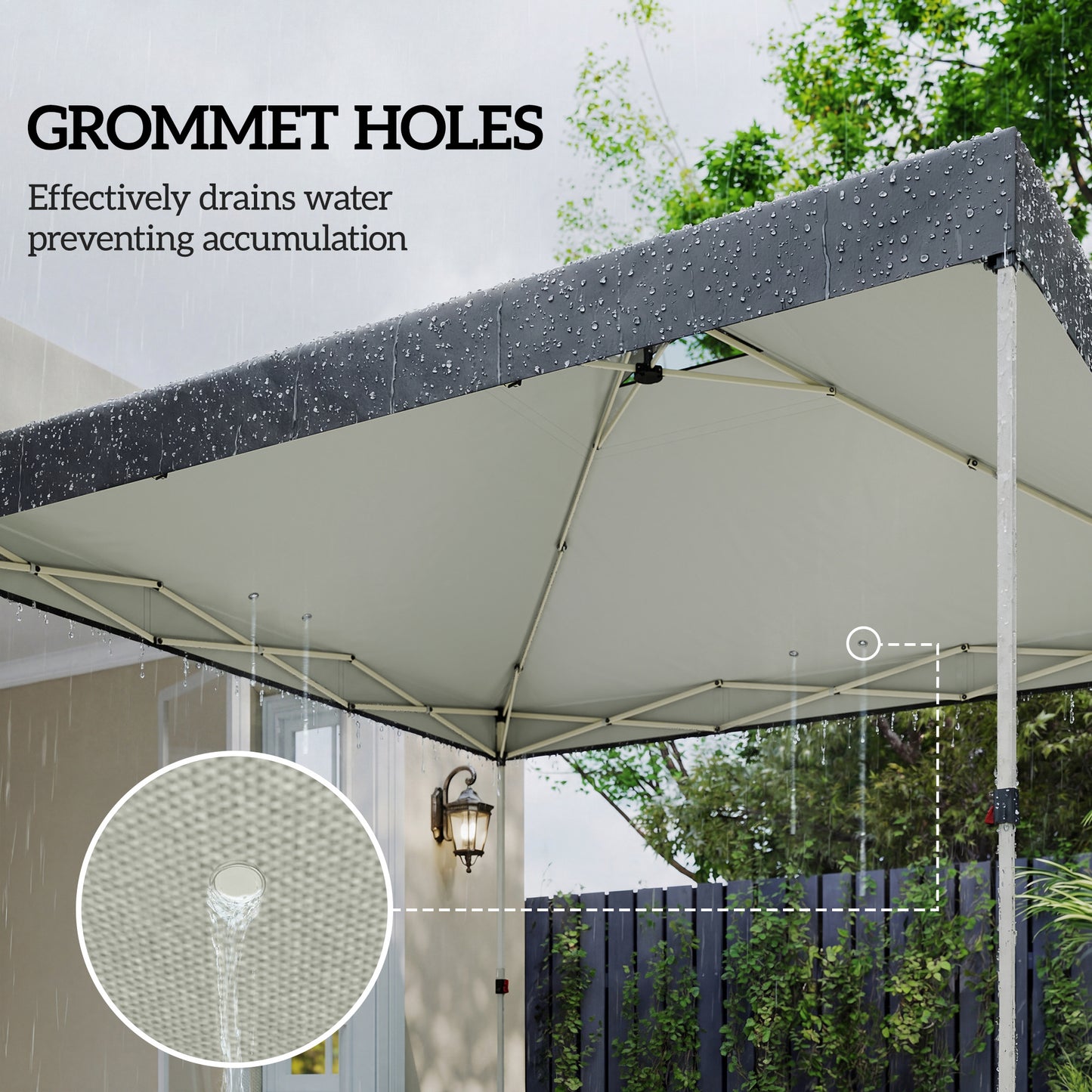 3x3m Gazebo Roof Replacement Canopy | UV50+ Waterproof | 210D Silver-Coated Oxford Fabric | Double Vented | 8 Drainage Holes | Hook & Loop | Fits 3x3m Straight-Leg Frames | Black