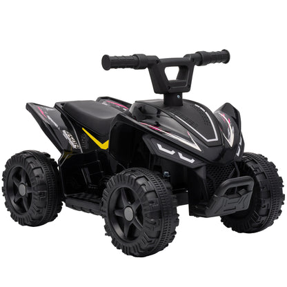 AIYAPLAY 6V Kids Electric Quad Bike | Hot Pink, Black or White | Handlebar Button Control | 2km/h Forward Ride | Ages 18–48 Months | 25kg Limit
