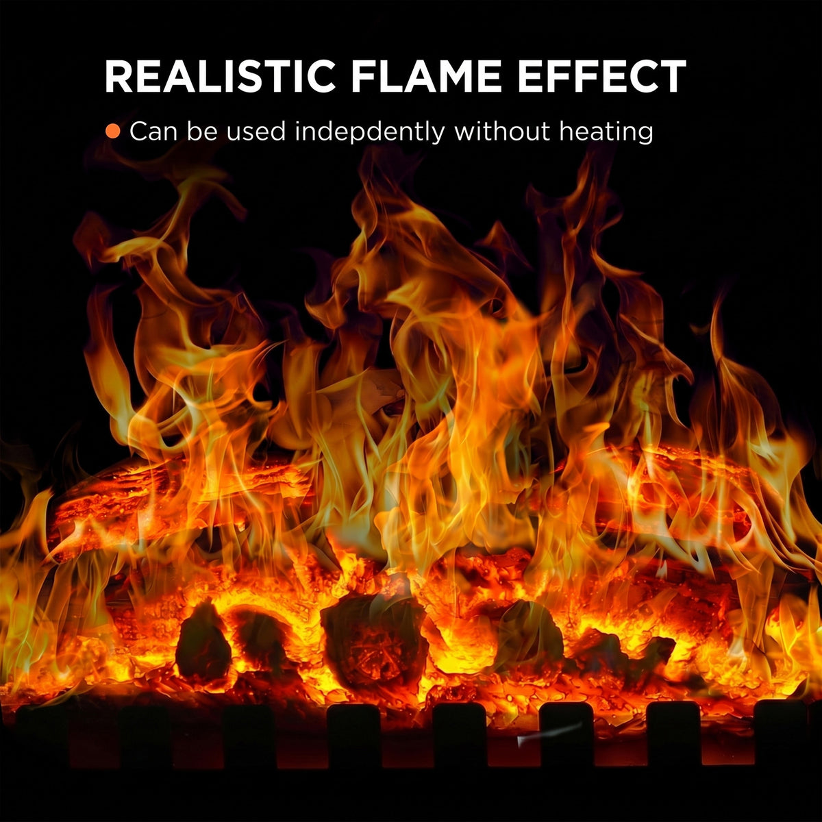 Electric Fireplace Stove | White Freestanding 2000W Heater with 3D LED Flame Effect