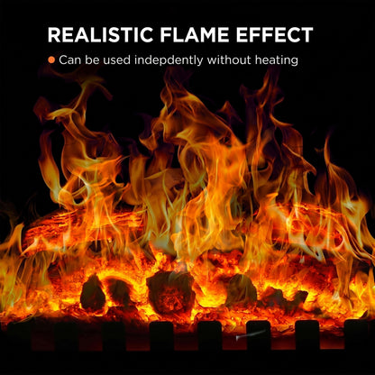 Electric Fireplace Stove | White Freestanding 2000W Heater with 3D LED Flame Effect