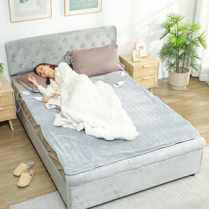 Heated Electric Blanket, Warm Throw Blanket with 5 Heating Levels, 10 Hour Auto-Off Timer, Grey