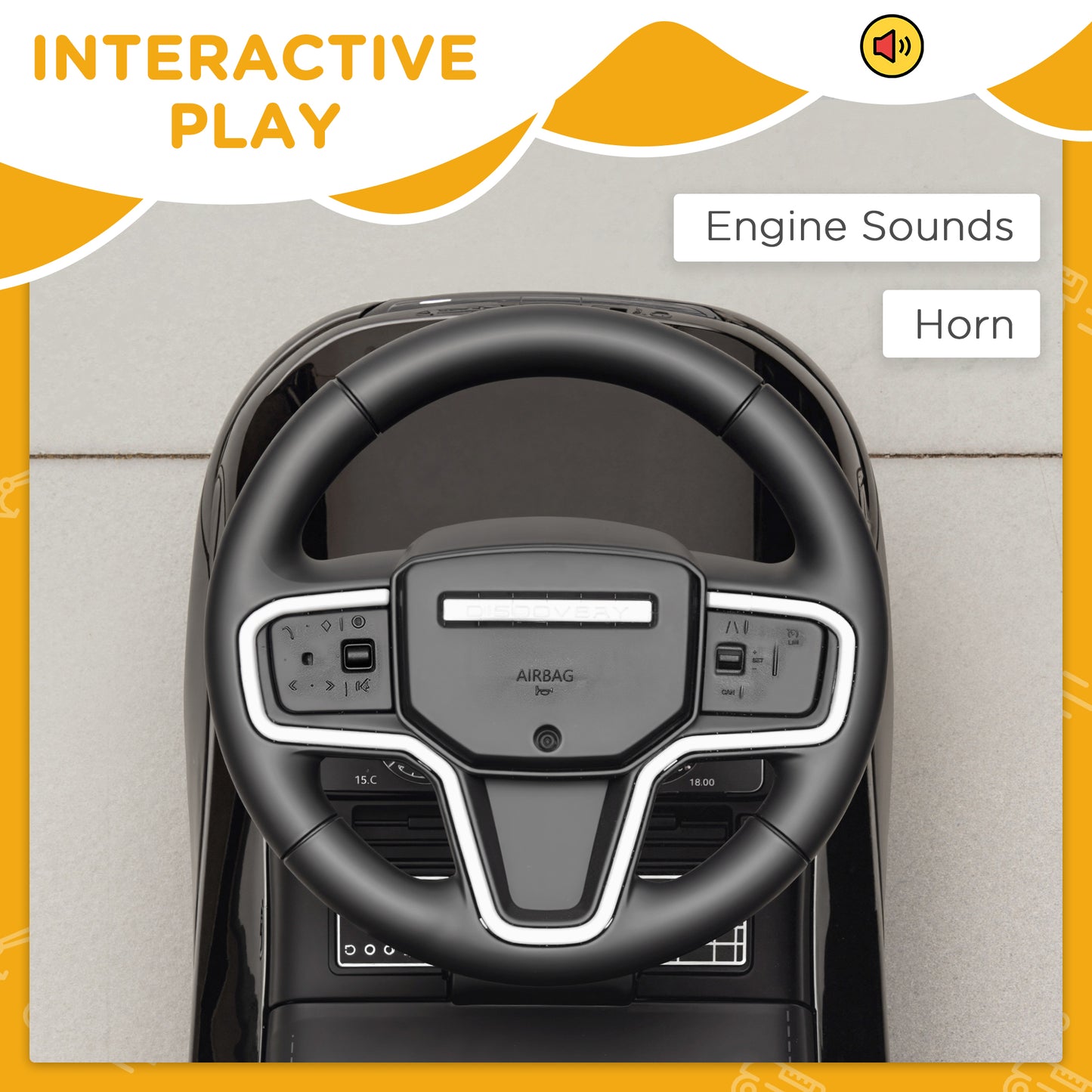 Land Rover Licensed Toddler Ride on Car with Horn, Engine Sounds, Under-Seat Storage, for 18-36 Months