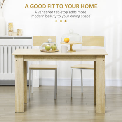Dining Table for 4-6 | Oak Wood Effect | Triangular Legs | Water Resistant | 120x69x75cm