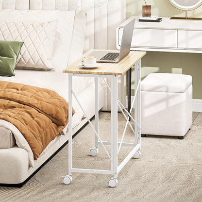 80 cm Folding Desk on Wheels - Natural Tone