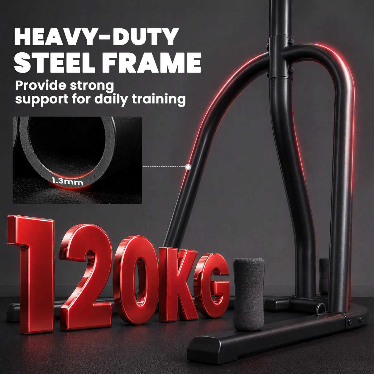 Freestanding Boxing Punching Bag with Stand | 20 kg Heavy Bag, 120 kg Frame, 360° Rotating Chain & Weight Plate Storage | Red