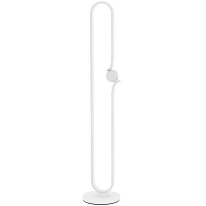 LED Floor Lamp, Dimmable Floor Standing Lamp with Glass Night Light, Foot Switch for Living Room, Bedroom, Office, White