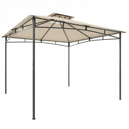 3x3m Garden Gazebo | 2-Tier Roof | UPF50+ | 180g/m² PA Polyester | Fits 6-8 | Khaki