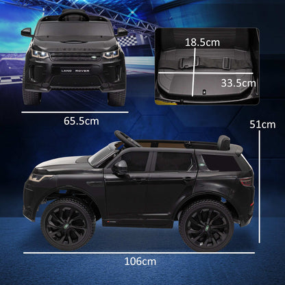 AIYAPLAY Land Rover Discovery Sport Licensed 12V Kids Ride on Car w/ Remote Control, Lights Music Horn, for 3-6 Years Black / White / Pink