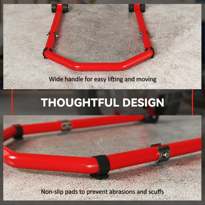 Motorcycle Stand, Front/Rear Paddock Stand, with 390 kg Weight Capacity, Red