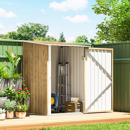Lean-To Garden Shed | Galvanised Steel Outdoor Storage 1.0 x 1.03m with Sloped Roof
