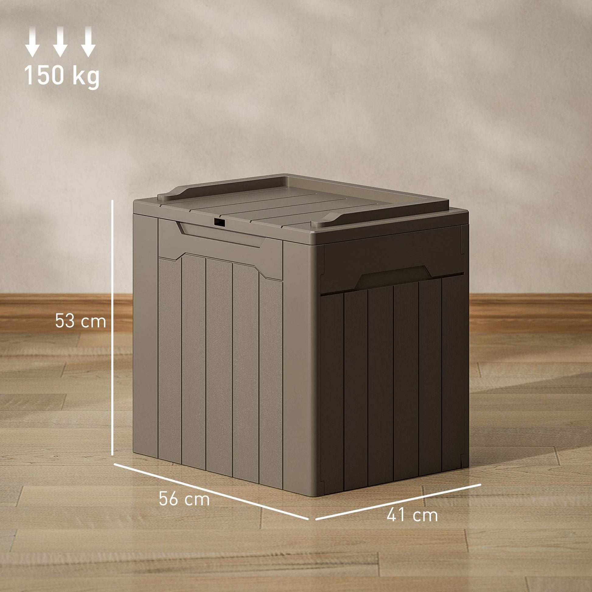107 Litre Plastic Storage Chest with Lid - Dark Brown