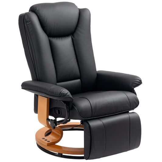 Stylish Faux Leather Recliner Chair - Black