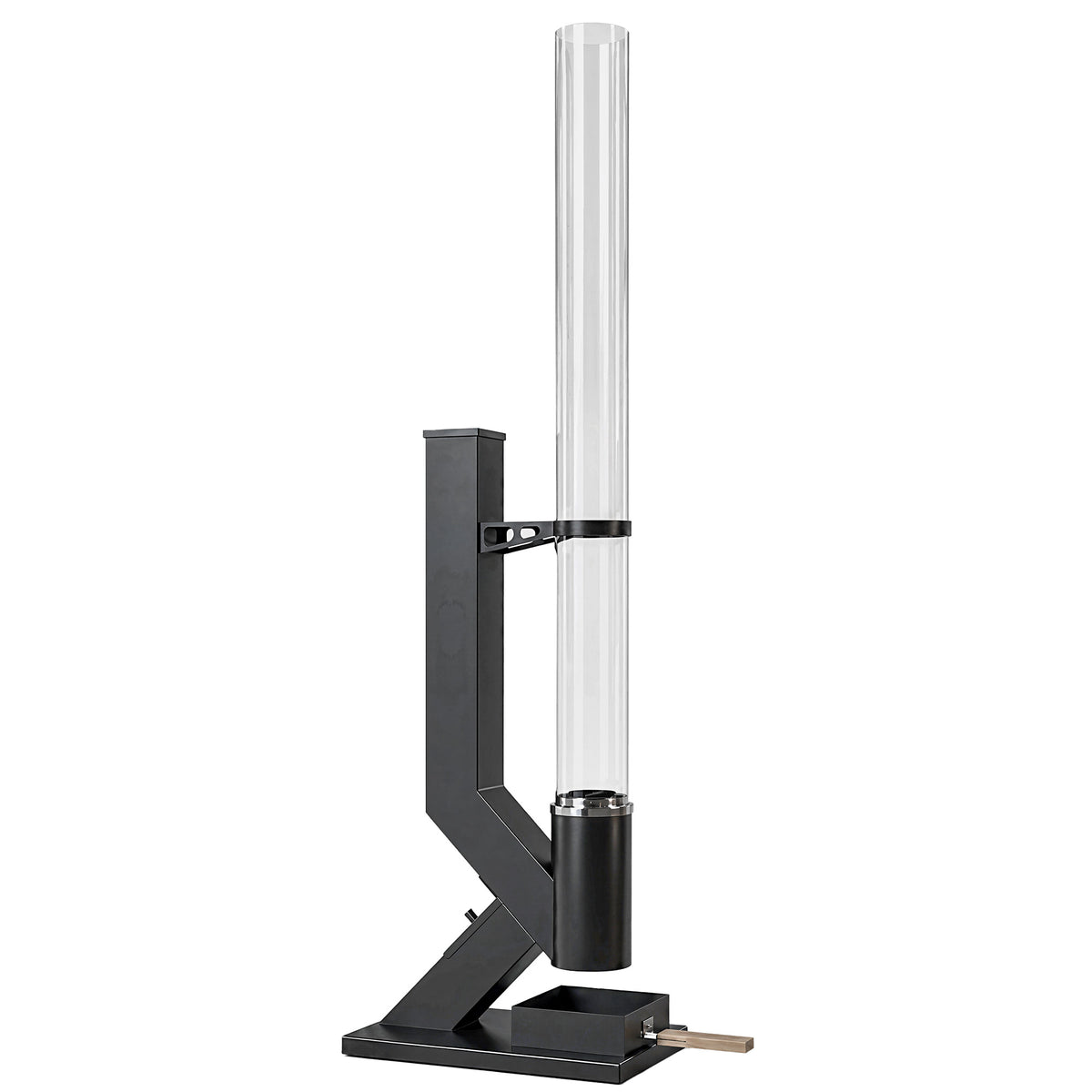 Outsunny 13kW Outdoor Wood Pellet Patio Heater | Real-Flame Glass Tube, 5L / 2.4kg Hopper & Adjustable Vent | Ash Tray | Black, 141cm