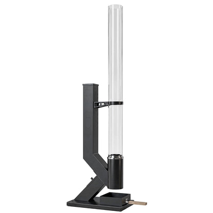 Outsunny 13kW Outdoor Wood Pellet Patio Heater | Real-Flame Glass Tube, 5L / 2.4kg Hopper & Adjustable Vent | Ash Tray | Black, 141cm
