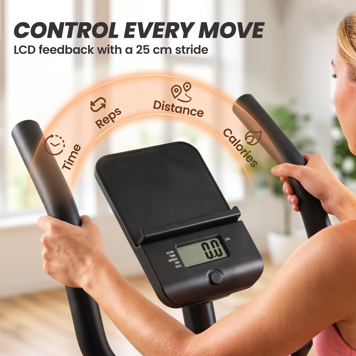 SPORTNOW 2-in-1 Elliptical Cross Trainer & Exercise Bike | 6kg Flywheel & Adjustable Friction Resistance | 5-Level Seat | Bluetooth App Support & LCD | Black